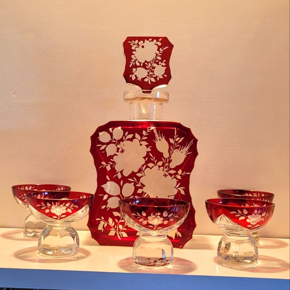 Vintage Crystal Decanter Set